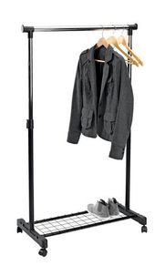 Brand new in Box, Clothes Rail with wire base storage Black/Chrome