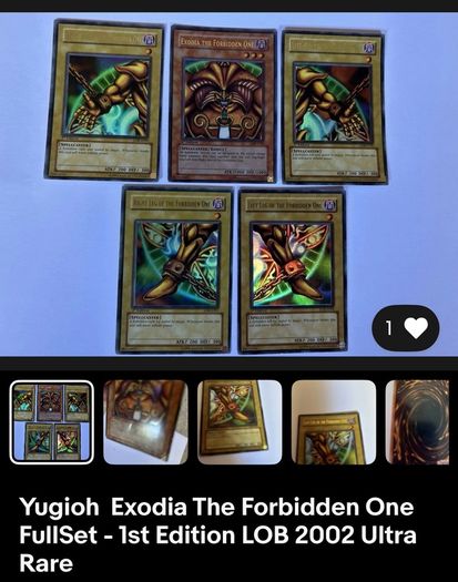 Yu Gi Oh Exodia, The Complete Set 1st Edition