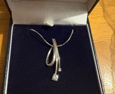 9ct white gold pendent &chain