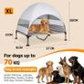 Elevated Dog Bed with UV-Proof Canopy, Raised Outdoor Dog Tent with Powerful Anti-Slip Feet, Portable Pet Cot with Wider Shade, Raised Cooling Bed for Camping, Backyard, Beach (Grey, XL) Image 8