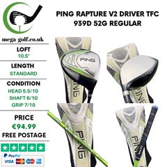 Ping Rapture V2 Driver / 10.5 Degree / TFC 939D 52g Regular