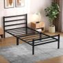 Single Bed Frames with Headboard 3ft Black Metal Small Single Bed Frame with Storage for Adult Teenagers Heavy Duty Non-Slip with Steel Slats No Box Spring Needed Image 9