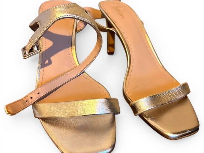 BODEN gold leather heeled sandal