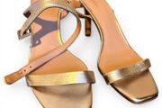 BODEN gold leather heeled sandal