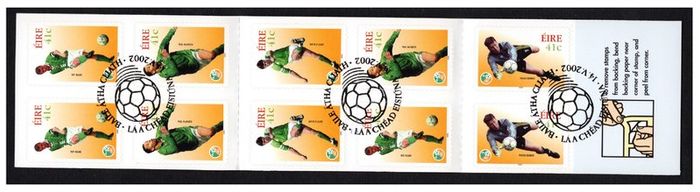 2002 Ireland World Cup Soccer/Football Irish Stamp Heroes Commemorative Stamp Booklet Booklet with First Day of Issue Cancel