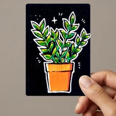 Original ACEO Card Night Bloom Painting Acrylic