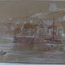 G.S. French UK Early 20th C Painting Whitby Harbour Image 10