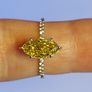 14k Gold ring with 2.29 ct Lab-Grown Diamond, 2.11 ct main yellow diamond cerified by IGI and Laser inscripted Image 8