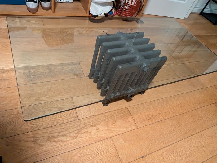 Glass topped coffee table for sale
