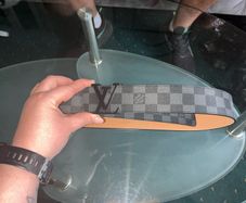 Mens Louis Vuitton grey and black Belt Brand New