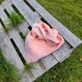 Handmade crochet triangle wool shawl wrap. Pastel pink gradient ombre shawl Image 2