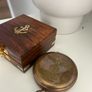 Functional brass vintage reproduction compass hitler Solid Brass Push Button Compass Antique 3 Inch Nautical With Wooden Box reproduction Image 7