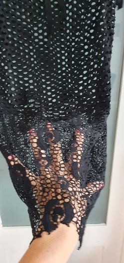 fumblin' foe black mesh dress with embellished shoulder detail Sz M (Fit 8 - 12 UK) - Rrp 149