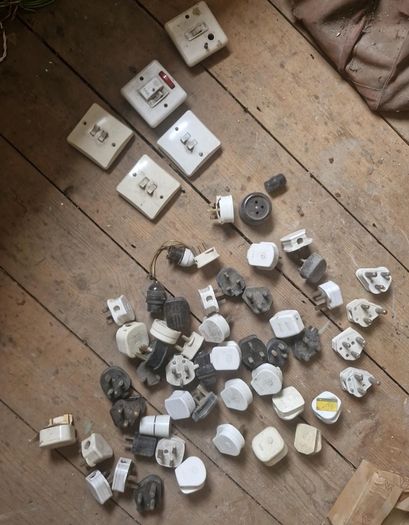 Vintage Job Lot  50+ Electrical Plugs and Wall Switches