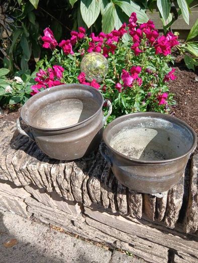Antique Brass Pots
