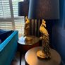 NEXT Black & Gold Peacock Lamp Set Pair of Table Lamps + Floor Lamp Image 2