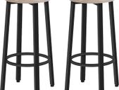 Bar Stools Set of 2, Kitchen Breakfast Bar Stools, A Pair of Barstools, Kitchen Stools, Dining Chairs for Kitchen Counter, Industrial, for Home Garden Bar, Greige and Black, EBG02BY01