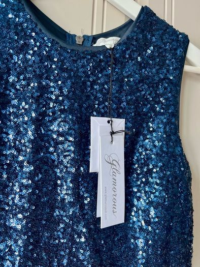 Sequined peplum top uk8