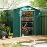 7ft x 4ft Lockable Garden Shed Large Patio Roofed Tool Metal Storage Building Foundation Sheds Box Outdoor Furniture, Green Image 10