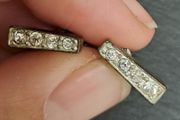 Vintage Silver earrings rectangular with crystals