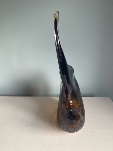 Contemporary large  15 1/4 inch heavy  studio glass vase