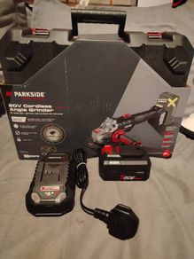 Parkside performance 20v angle grinder kit with 4ah battery and fast charger