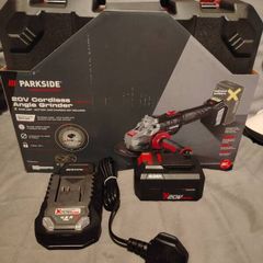 Parkside performance 20v angle grinder kit with 4ah battery and fast charger