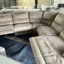 Beige manual recliner corner sofa set Image 5