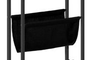 NEW SALE | Slim Side Table, Narrow End Table, Industrial Bedside Tables with Magazine Holder Sling, Small Table for Small Spaces, Skinny Magazine Table, Metal Frame, Rustic Brown and Black