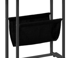 NEW SALE | Slim Side Table, Narrow End Table, Industrial Bedside Tables with Magazine Holder Sling, Small Table for Small Spaces, Skinny Magazine Table, Metal Frame, Rustic Brown and Black