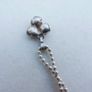 Vintage Sterling Silver 925 Faux Pearl  Pendant 18" Necklace 3,55g Image 6