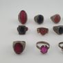 15 Traditional Brass Stone & Glass Rings Rustic Antique Jewellery Image 5