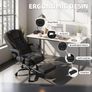 Office Chair with Footrest, Pocket Spring Fabric Desk Chair, High Back Thick Padding Computer Chair with Linkage Armrests, 90-150 Reclining Ergonomic Task Chair, Black Image 2