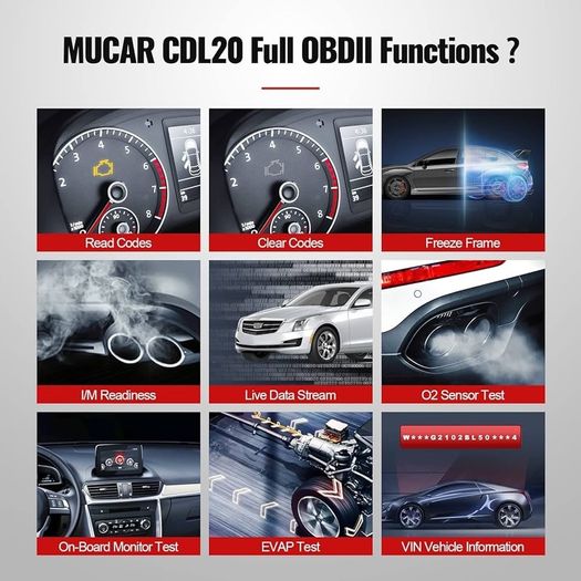 NEW SALE | Scanner Universal OBD II code reader, CDL20 OBD2/EOBD Car Fault Diagnostic Tool with Full OBD2 Functions,Code Scanner for OBDII Protocol Vehicles Black