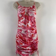 Pink Tie-Dye Ruched Bodycon Dress SHEIN Size M / EU 38