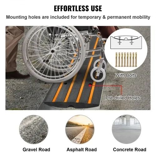 Curb Ramp Rubber Driveway Ramp 3 Pack 2.6" Rise 15T Load Threshold Ramp