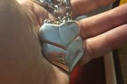 Vintage heart metal partner keyring