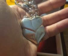 Vintage heart metal partner keyring