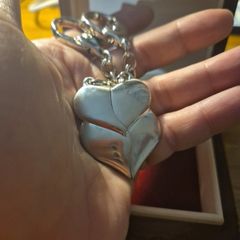 Vintage heart metal partner keyring