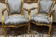 Lovely Pair of Gilt Wood French Chairs