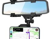 New 360 Car Rearview Mirror Rotation Adjustable Smart Phone Holder Mount #1376