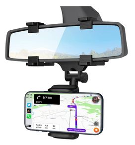 New 360 Car Rearview Mirror Rotation Adjustable Smart Phone Holder Mount #1376