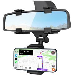 New 360 Car Rearview Mirror Rotation Adjustable Smart Phone Holder Mount #1376