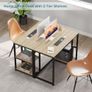 Computer Desk 100cm with 2-Tier Shelves Sturdy Home Office Desk with Large Storage Space Modern Gaming Desk Study Writing Laptop Table for Small Spaces, Oak Image 5