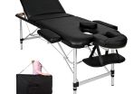 3 zones, height adjustable  mobile aluminium massage table, with high-quality aluminium plastic headrest and bag