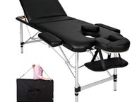 main image for ad 3 zones, height adjustable  mobile aluminium massage table, with high-quality aluminium plastic headrest and bag