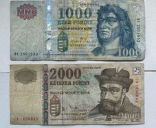 Hungary 1000+2000 Forint Banknotes