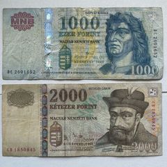 Hungary 1000+2000 Forint Banknotes