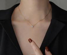 Simple Style  Zircon Pendant Necklace