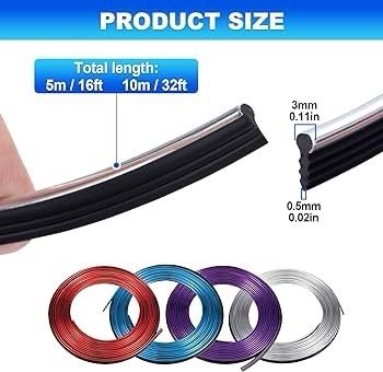 NEW SALE | Car Accessories Interior Trim Strips - Silver 10M / 32.8FT Universal Car Gap Fillers Automobile Mods Decorative Accessories DIY Flexible Strip Decor Accessory with Installing Tool